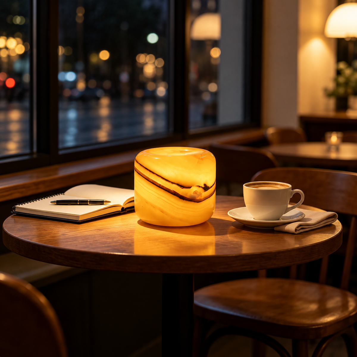 Onyx Jade Table Sconce
